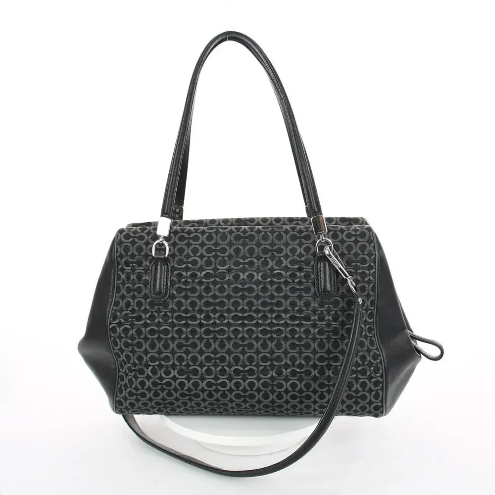 Coach Madison Madeline Black Silver Satchel Bag